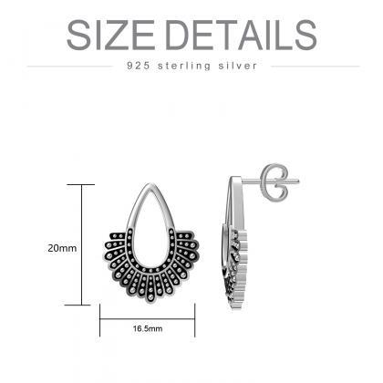 Rbg Dissent Collar Earrings 925 Sterling Silver..
