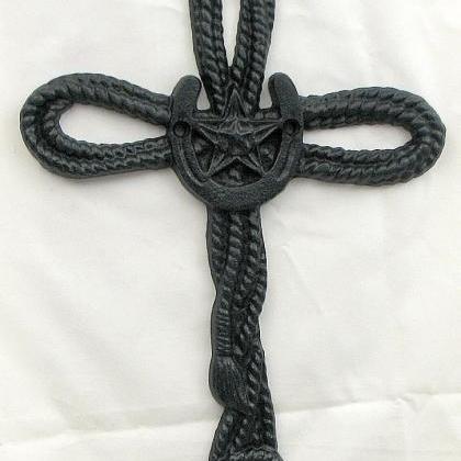 Black Twisted Rope Cross