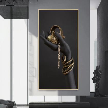 African Art Black Hands Holding Jewelry Canvas..