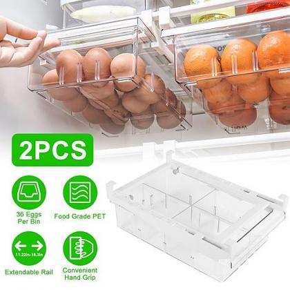 2pcs Refrigerator Egg Drawer 36 Egg Capacity Snap..