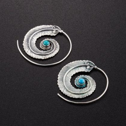 Boho Style Spiral Dangle Earrings