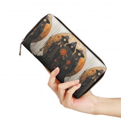 Three Witches Pu Leather Zipper Wallet