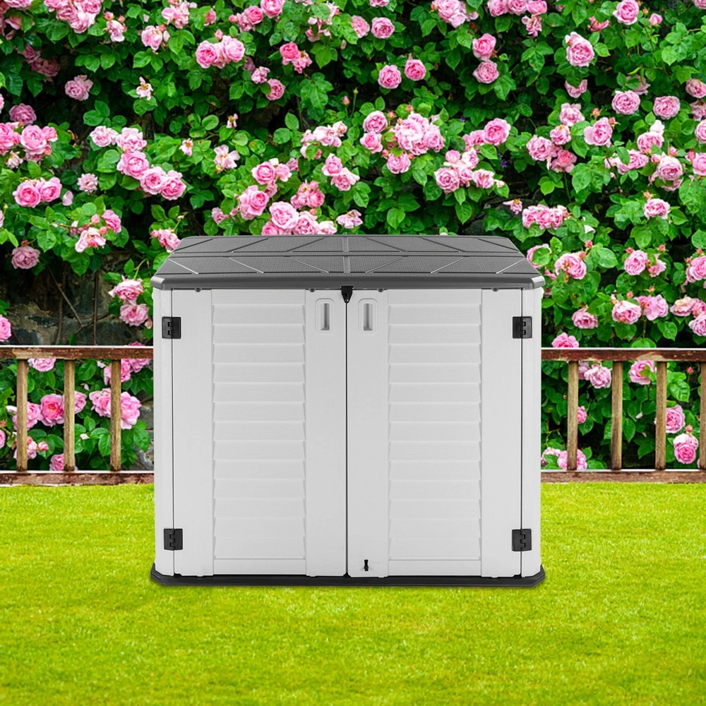 125*73*104cm Courtyard Storage Box Hdpe Plastic White