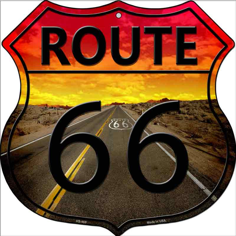 Route 66 Highway Shield Metal Sign