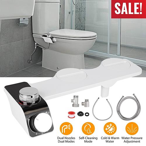 Bidet Attachment Non-electric Fresh Water Bidet Sprayer Toilet Seat Attachment With Self Cleaning Dual Nozzles Cold Warm Water Temperature