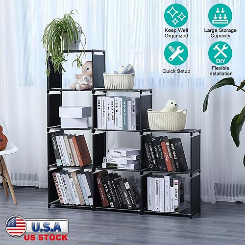 Cube Storage Organizer 9 Cubes Closet Shelves Cabinet Bookcase Non-woven Fabric Cube Shelf For Living Room Bedroom Office