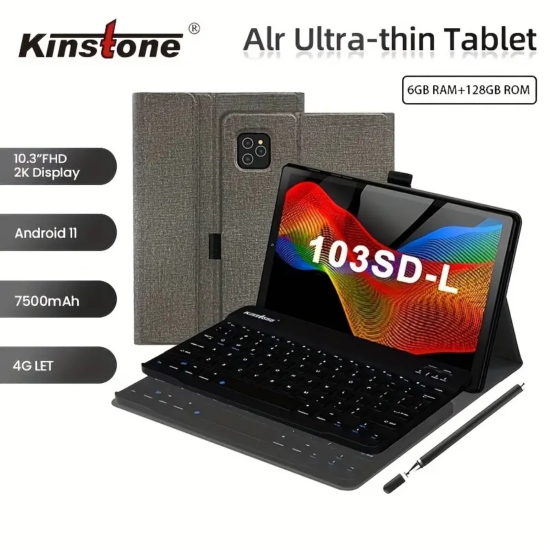 Kinstone 2023 Android 11 Tablet Pc Pro 10.3 Inch Tablets With 3+32g Or 4+64g Or 6gb+128gb, T610 Cpu Octa-core 2.0ghz, 7500mah,1920 * 1200 Fhd
