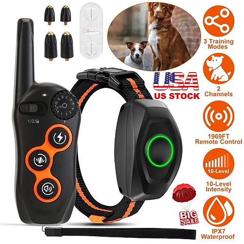 Aquapaw Dog Training Collar: Waterproof, Rechargeable, Electronic Shock, Beep, Vibration, For All Dogs