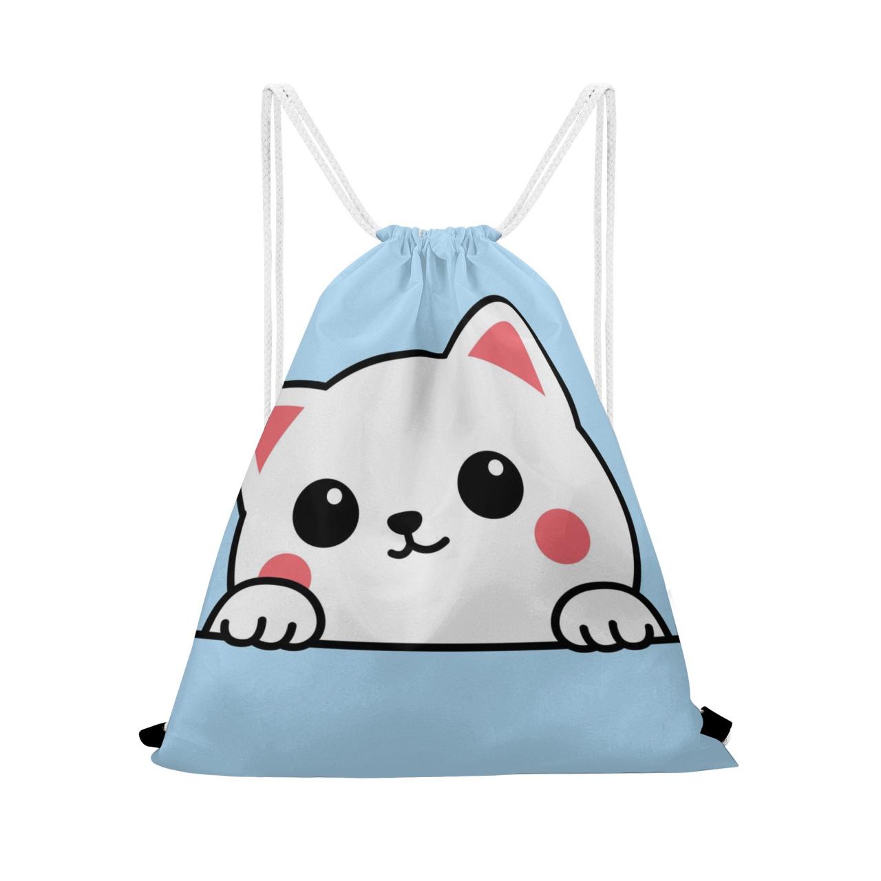 Cute Kitten Custom Gym Drawstring Bag