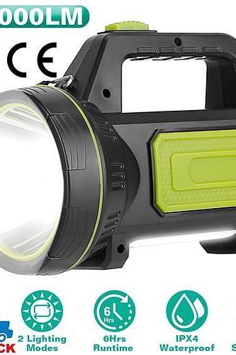 100000lm Super Bright Led Searchlight Portable Rechargeable Handheld Flashlight Shiopping