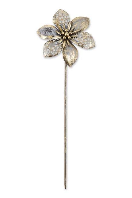 Mixed Pattern Metal Flower Garden Stake - 29.5 Inches
