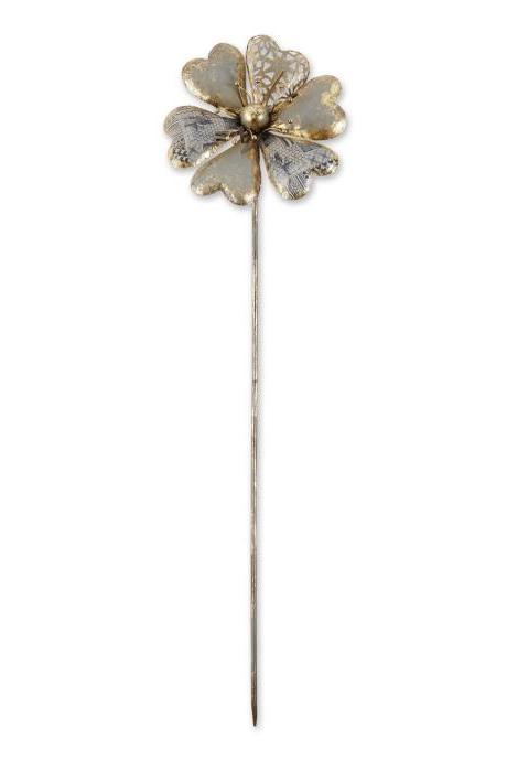 Mixed Pattern Metal Flower Garden Stake - 37.5 Inches