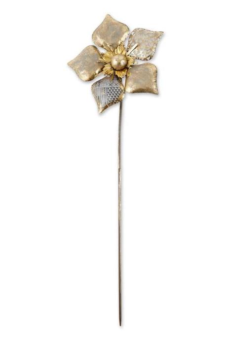 Mixed Pattern Metal Flower Garden Stake - 38.5 Inches