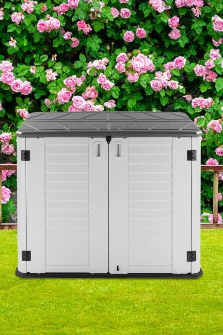 125*73*104cm Courtyard Storage Box HDPE Plastic White FREE SHIPPING