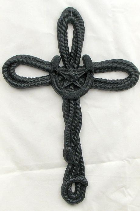 Black Twisted Rope Cross FREE SHIPPING