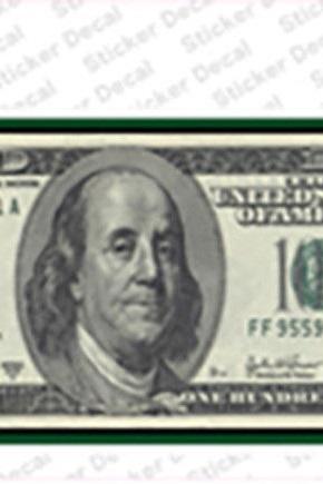 $100 Bill Novelty Sticker Decal 9'x4.5' FREE SHIPPING