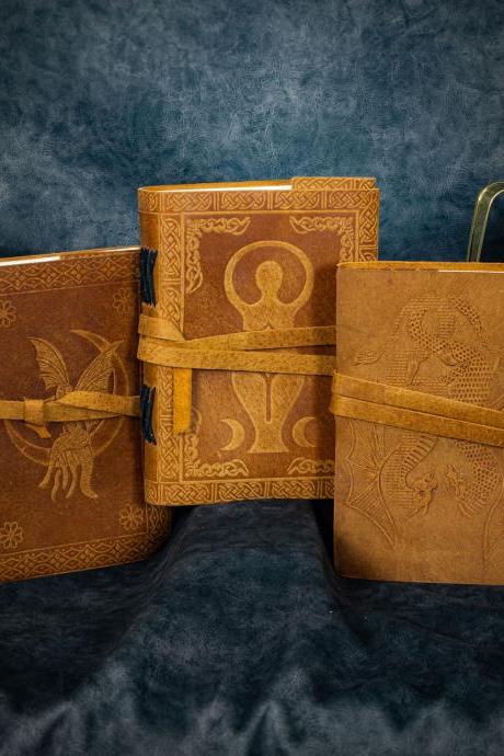 Old-fashioned Cursive Embossed Leather-bound Journal Choice Of Design