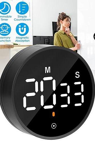 2.79in Led Digital Kitchen Timer Electronic Countdown Timer Dimmable Mutable Magnetic Clock For Classroom Library Office Cooking