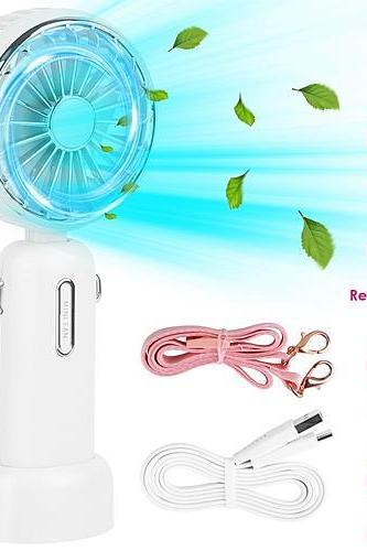 Portable Handheld Fan Rechargeable Pocket Personal Fan Quiet Folding Desk Fan With 3 Speeds Removable Base For Commute Office Outdoor Indoor