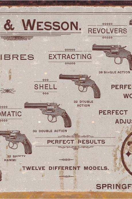 Sign: S & W In Calibres 32, 38-100, & 44