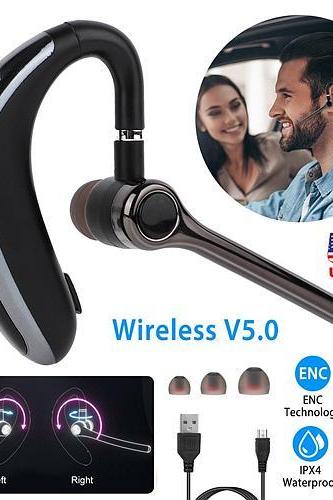 Wireless V5.0 Earpiece Enc Driving Earbuds 180° Rotatable Left Right Ear Fit Earphone For Business Driving Running
