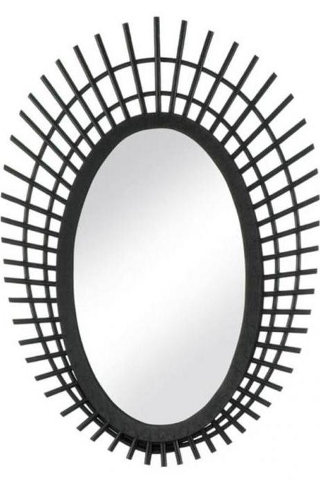 Riki Black Bamboo Mirror - 24 Inches