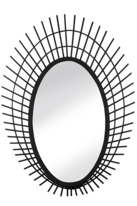Riki Black Bamboo Mirror - 36 Inches