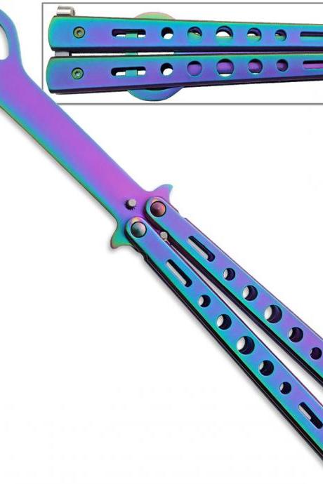 Bottle Popping Titanium Coated Balisong Opener All Steel Butterfly