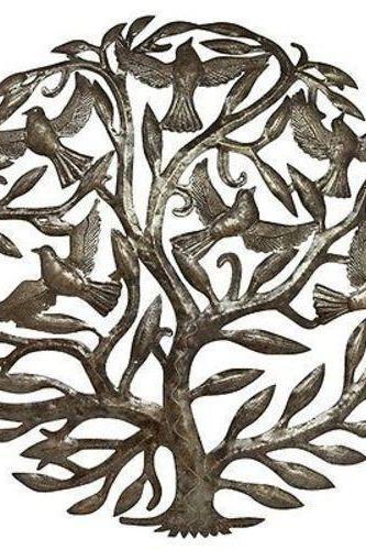 Steel Drum Art - 24 Inch Tree Of Life - Croix Des Bouquets