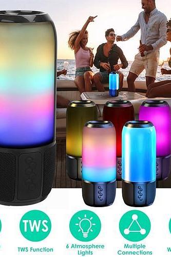 Colorbeat Wireless Speaker: Loud Stereo, 6 Color Lights, Radio, Tws, Portable For Home & Travel