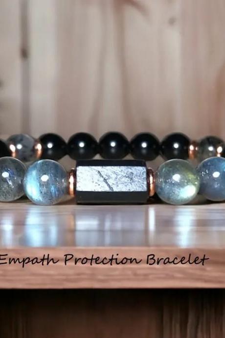 Empath Protection Black Tourmaline Labradorite Tourmaline Quartz Bracelet