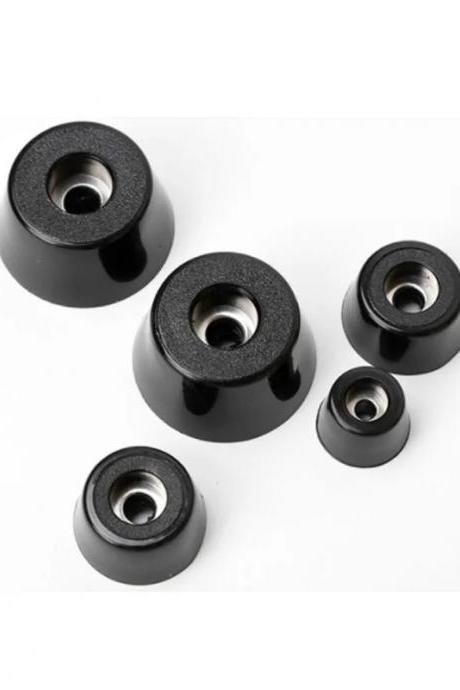 Black Rubber Machine Feet Pad - Non-slip Conical Foot Cover For Audio Amplifiers, Speaker Stands, And Furniture Legs