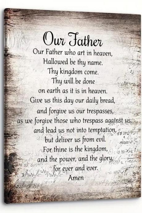 Find Peace And Inspiration: Our Father Prayer Framed Wall Decor (11.8"x15.7")
