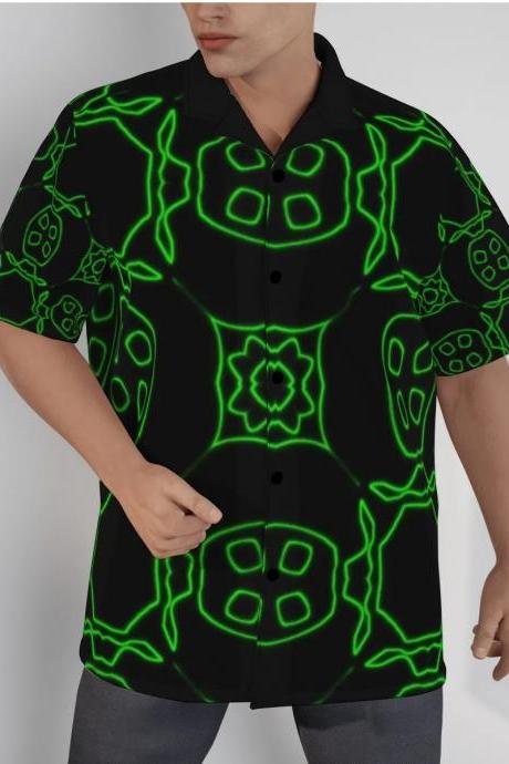 Dark Mystique Emporium Classic Hawaiian Shirt With Roman Collar P-5