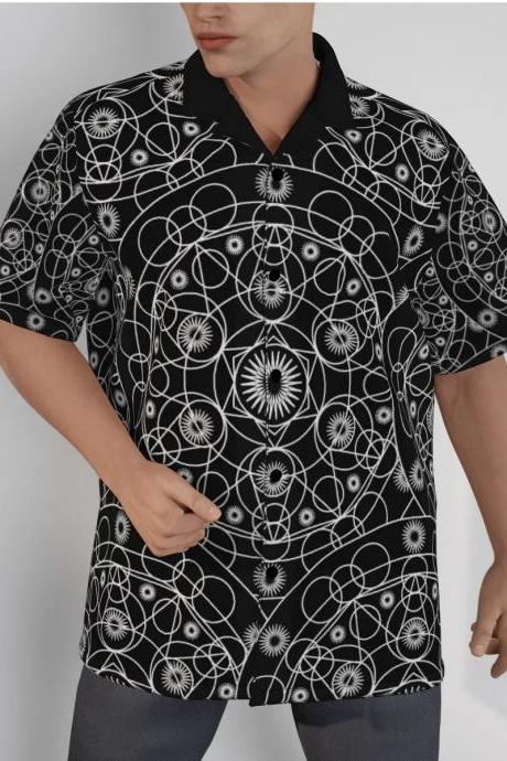 Dark Mystique Emporium Classic Hawaiian Shirt With Roman Collar P-6