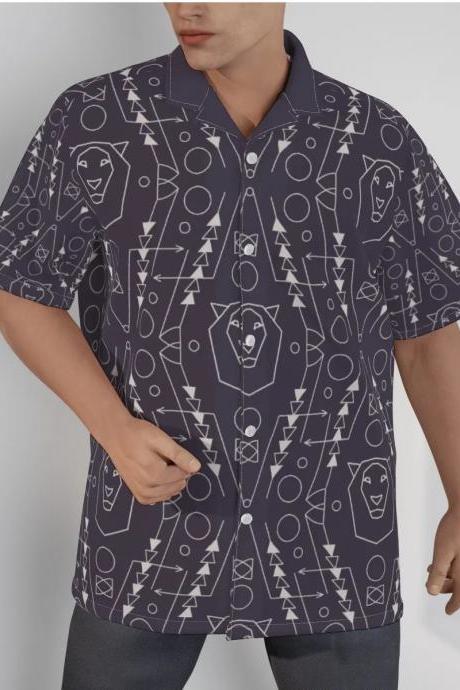 Dark Mystique Emporium Classic Hawaiian Shirt With Roman Collar P-8