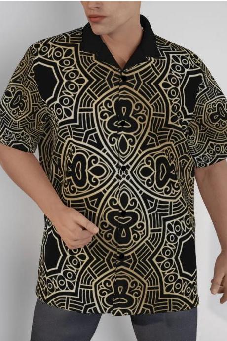 Dark Mystique Emporium Classic Hawaiian Shirt With Roman Collar P-9