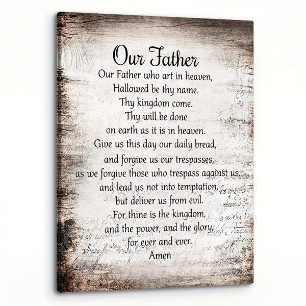 Find Peace and Inspiration: Our Father Prayer Framed Wall Decor (11.8'x15.7')