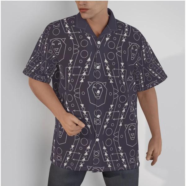 Dark Mystique Emporium Classic Hawaiian Shirt with Roman Collar P-8