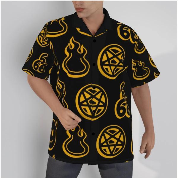 Dark Mystique Emporium Classic Hawaiian Shirt with Roman Collar P-10